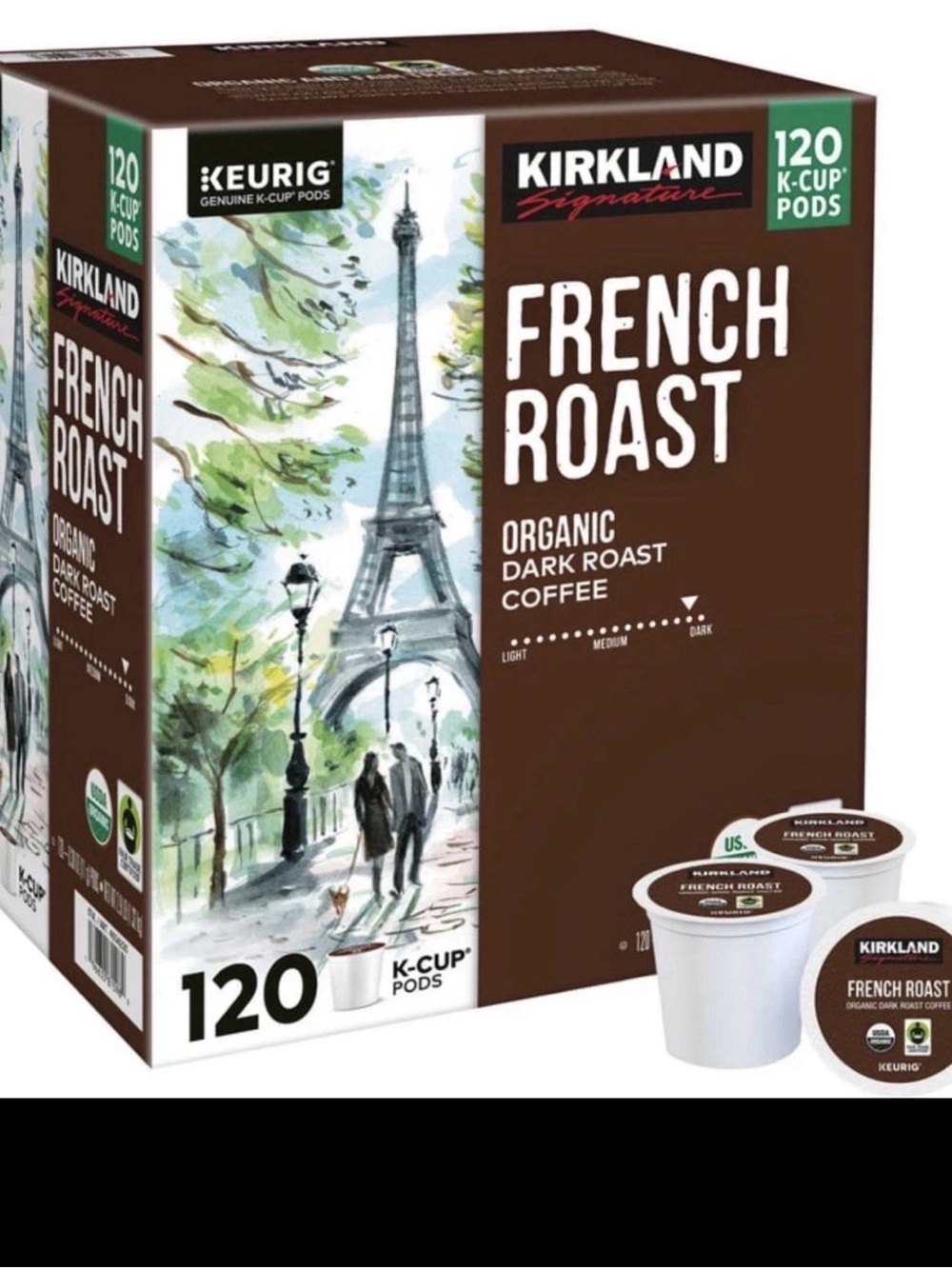Kirkland signature French roast k cups dark roast coffee Pods 120 Count